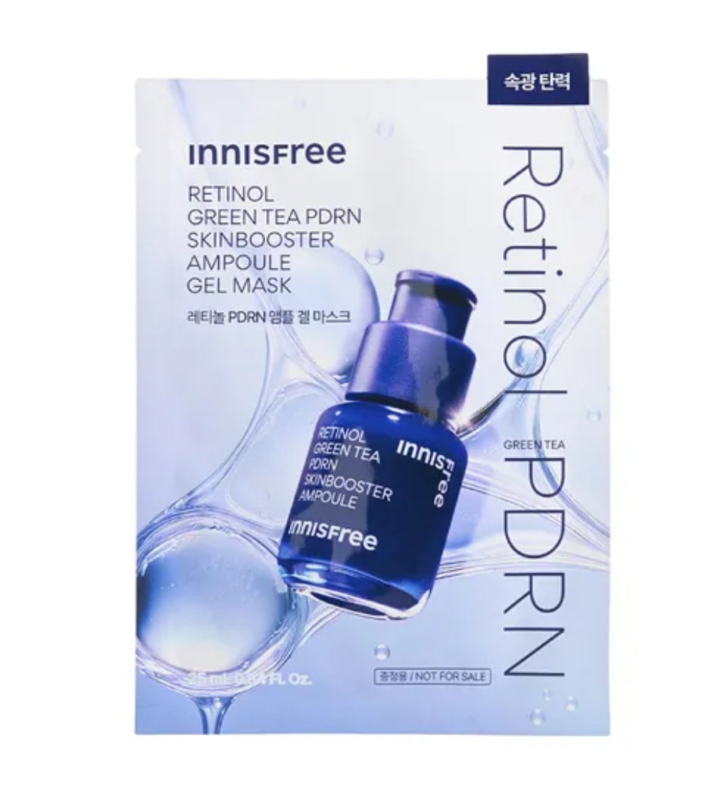 innisfree - Retinol Green Tea PDRN Skin Booster Ampoule Gel Mask.