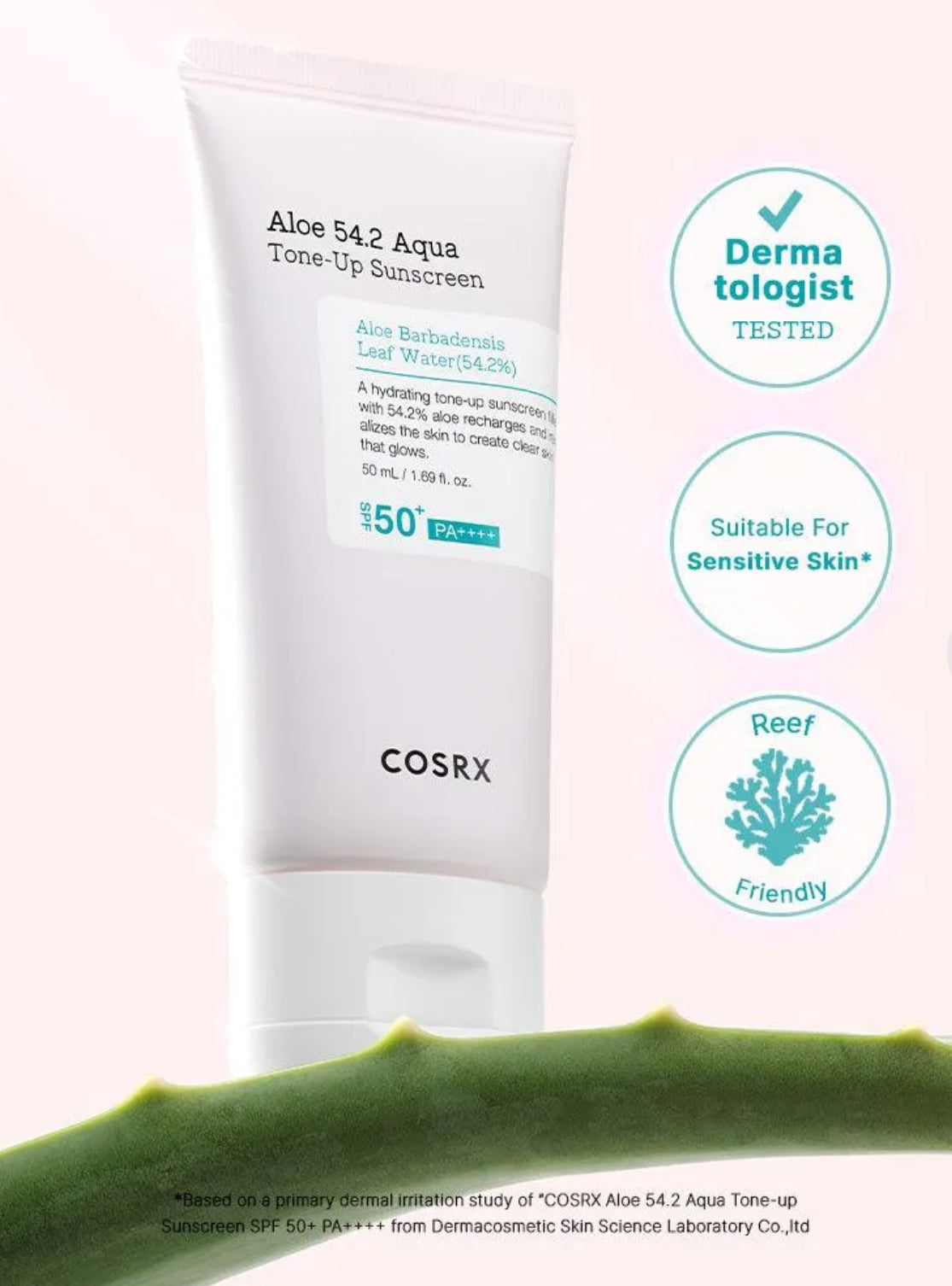 COSRX - Aloe 54.2 Aqua Tone-Up Sunscreen.