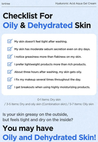 Isntree - Hyaluronic Acid Aqua Gel Cream.