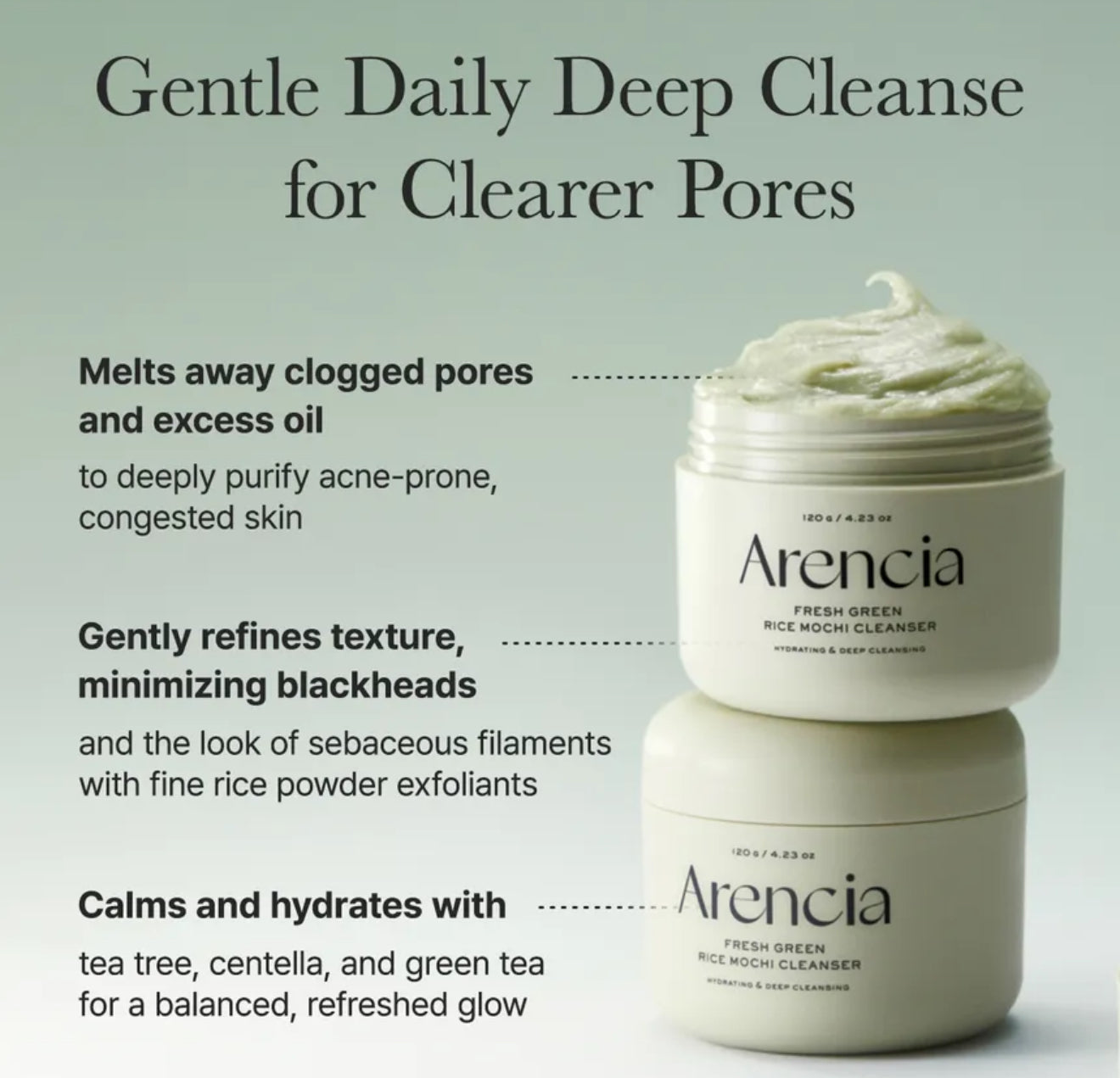 Arencia - Fresh Green Rice Mochi Cleanser.